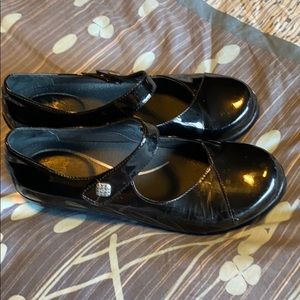 Dansko Opal patent leather maryjanes.